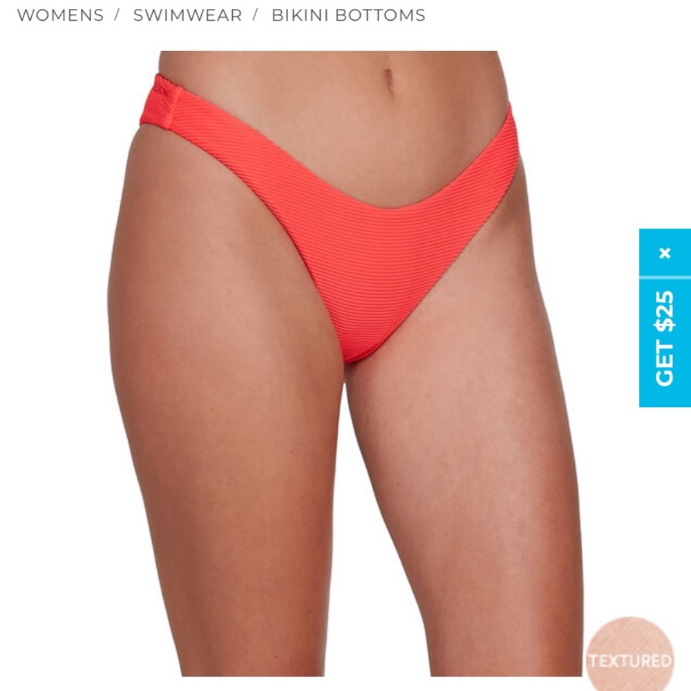 Hot coral hike bikini bottoms